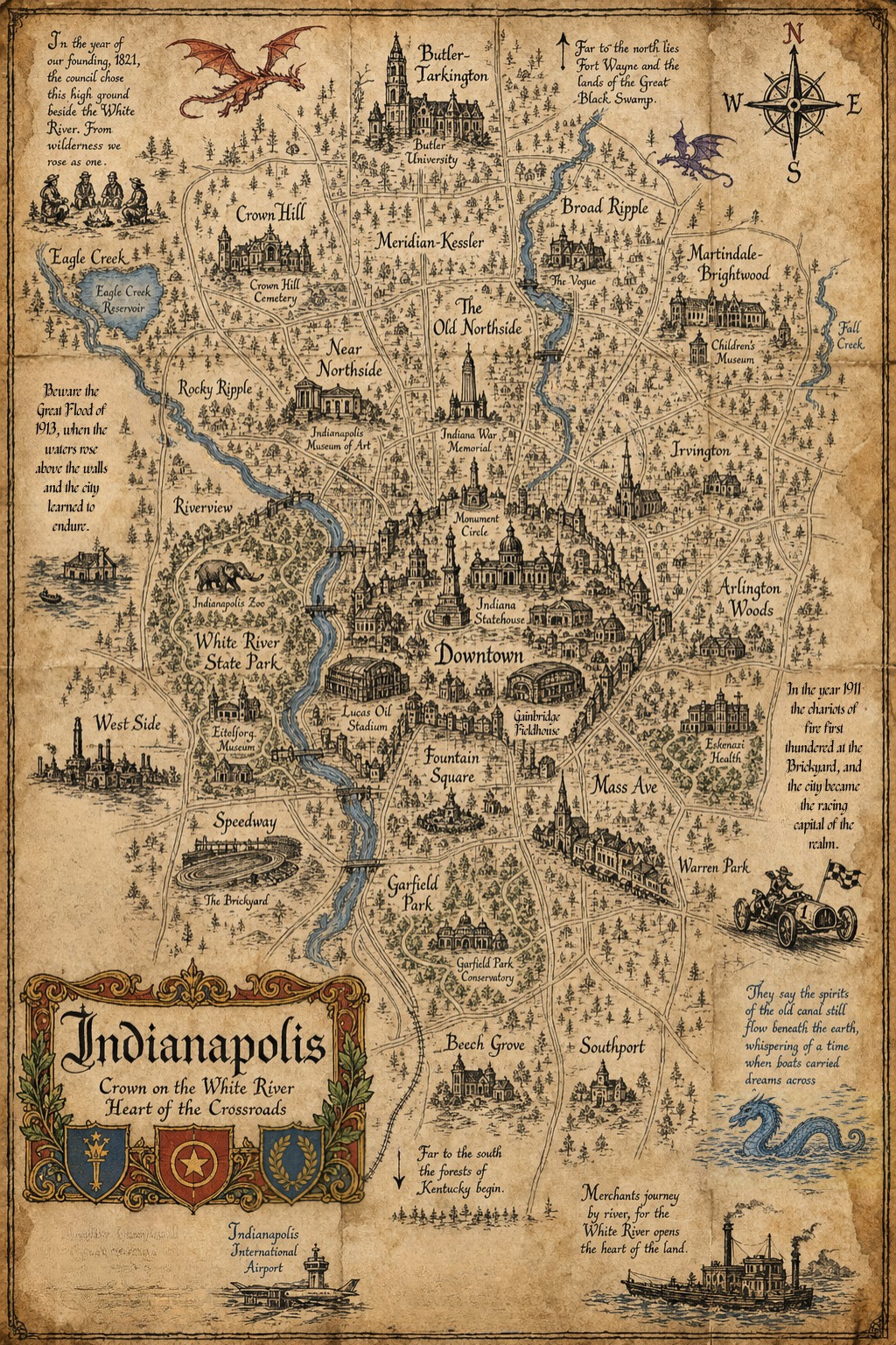 Fantasy map of Indianapolis, IN