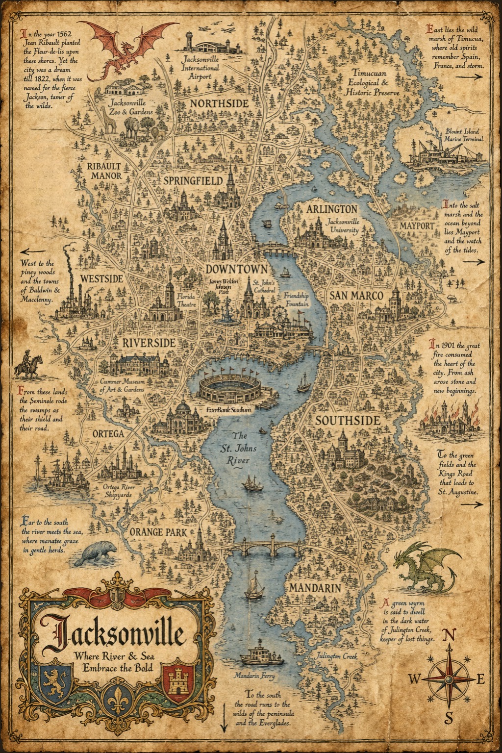Fantasy map of Jacksonville, FL