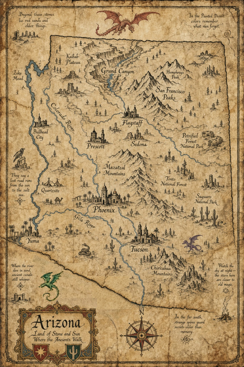 Fantasy map of Arizona