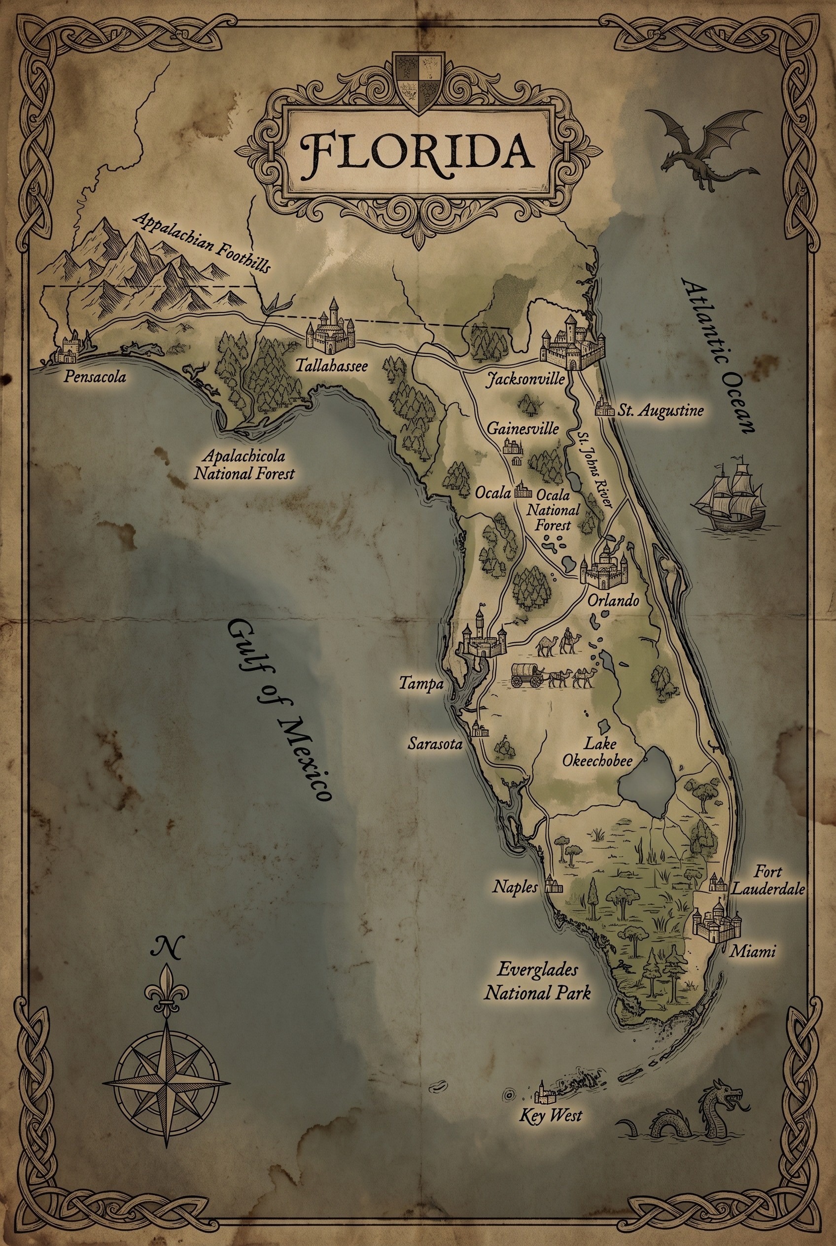 Fantasy map of Florida