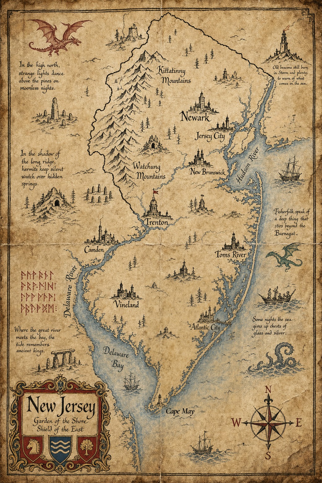 Fantasy map of New Jersey