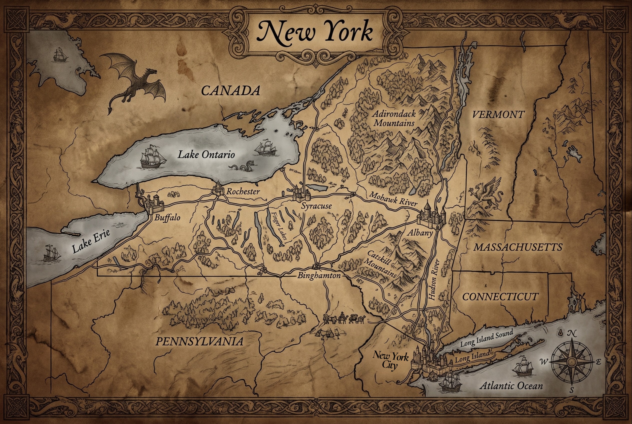 Fantasy map of New York