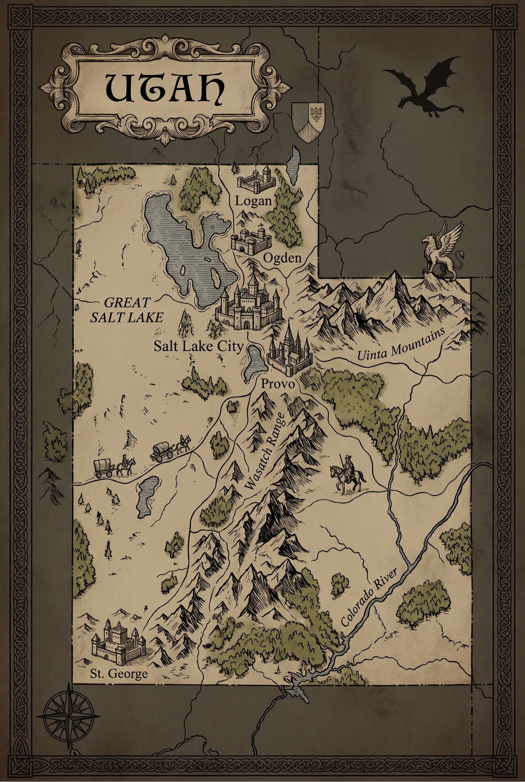 Fantasy map of Utah